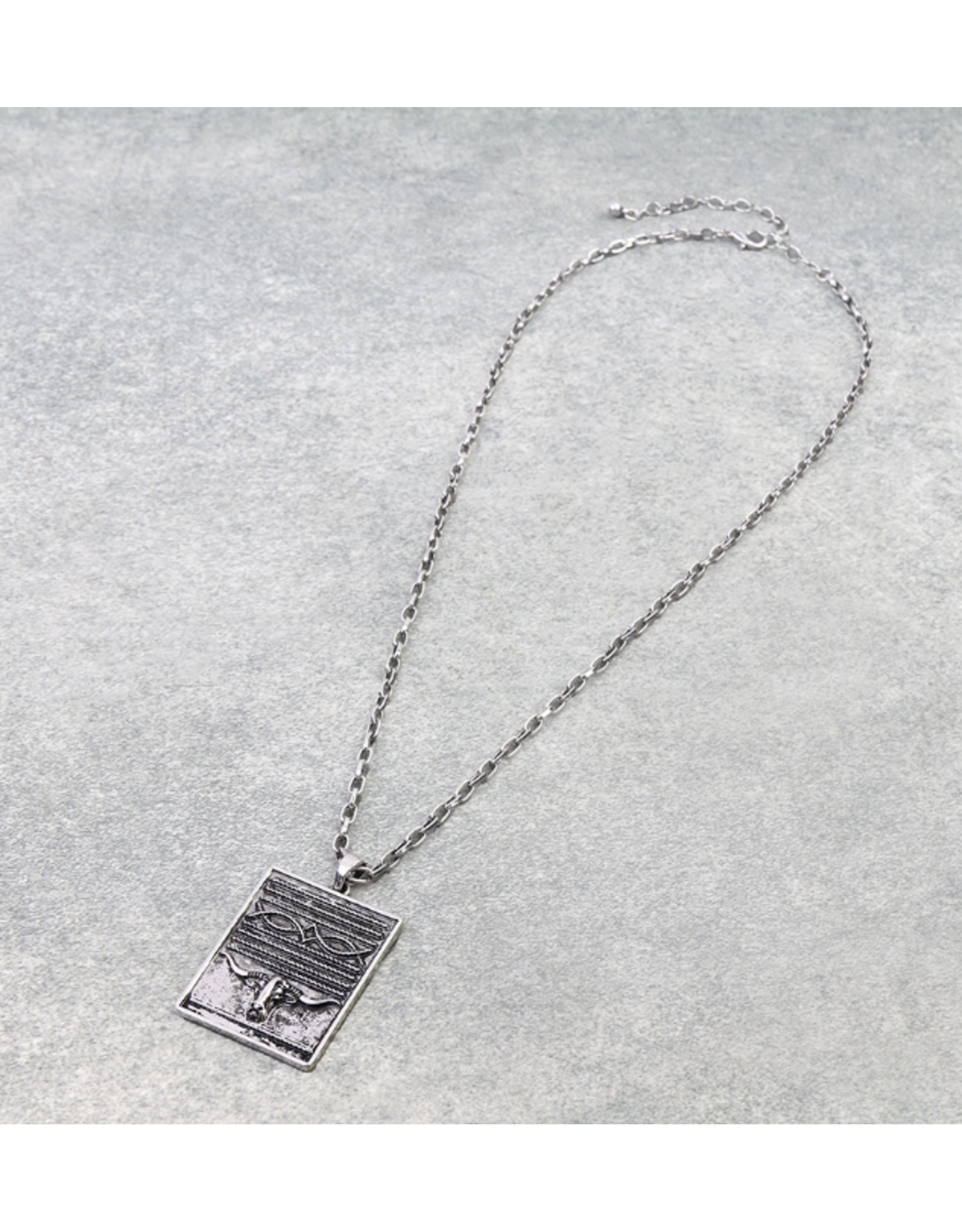 NECKLACE WESTERN STEER HEAD BOOT STITCH