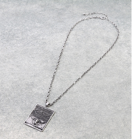 NECKLACE WESTERN STEER HEAD BOOT STITCH