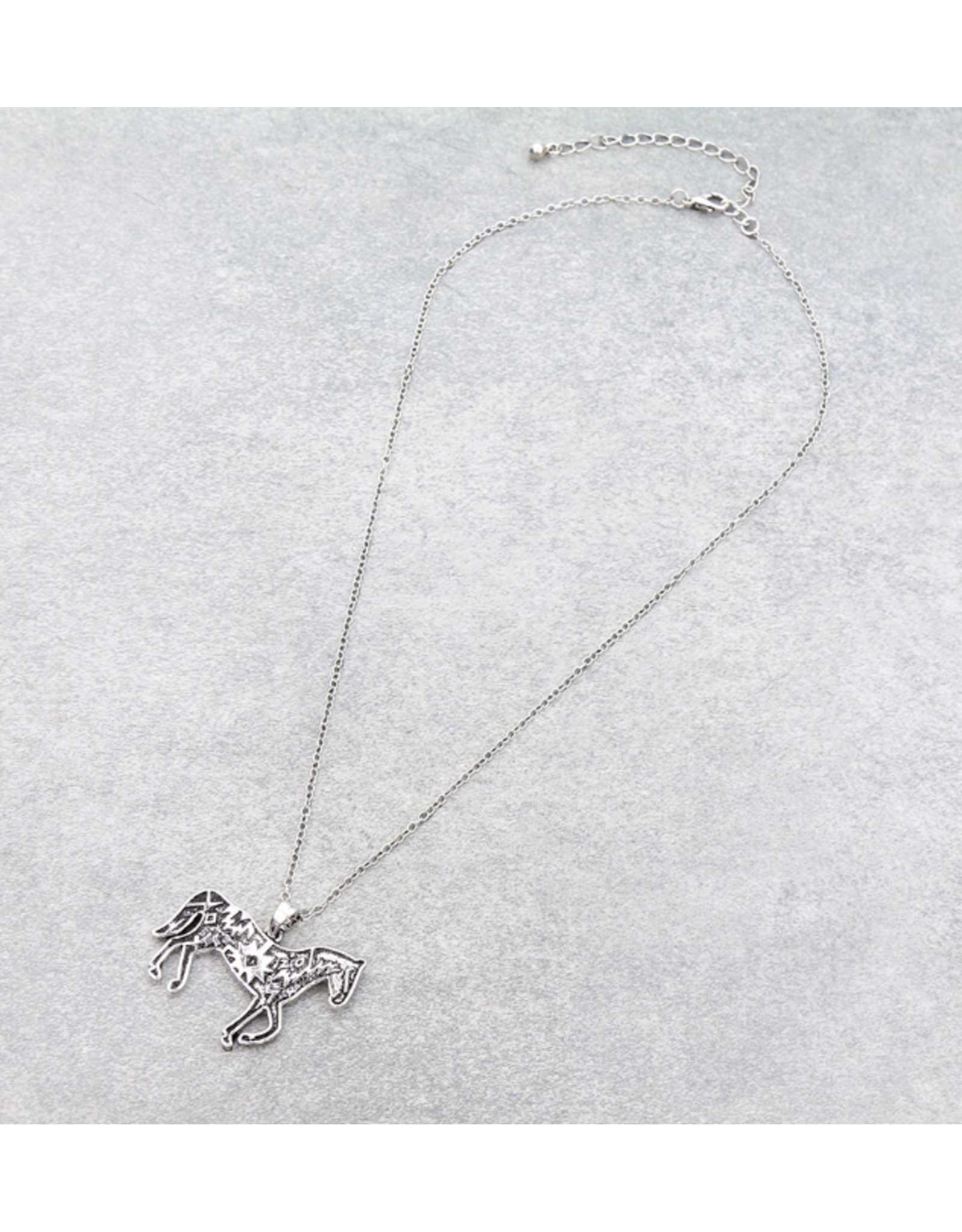 NECKLACE WESTERN AZTEC HORSE