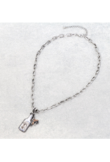 NECKLACE WESTERN WHISKEY BOTTLE AND SADDLE
