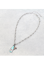 NECKLACE WESTERN WHISKEY BOTTLE AND SADDLE