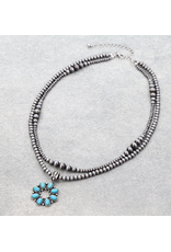 NECKLACE TWO ROW WESTERN CONCHO