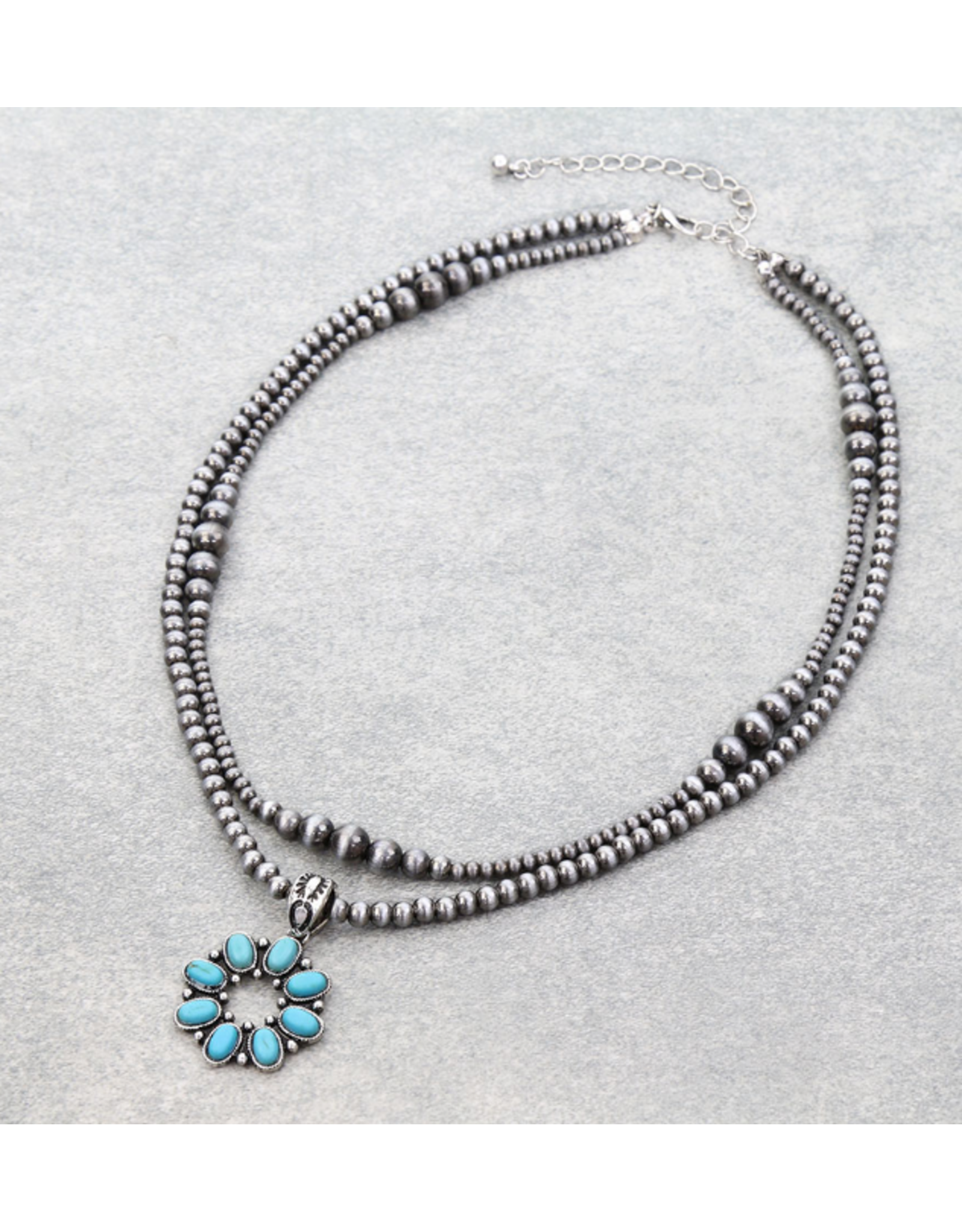 NECKLACE TWO ROW WESTERN CONCHO
