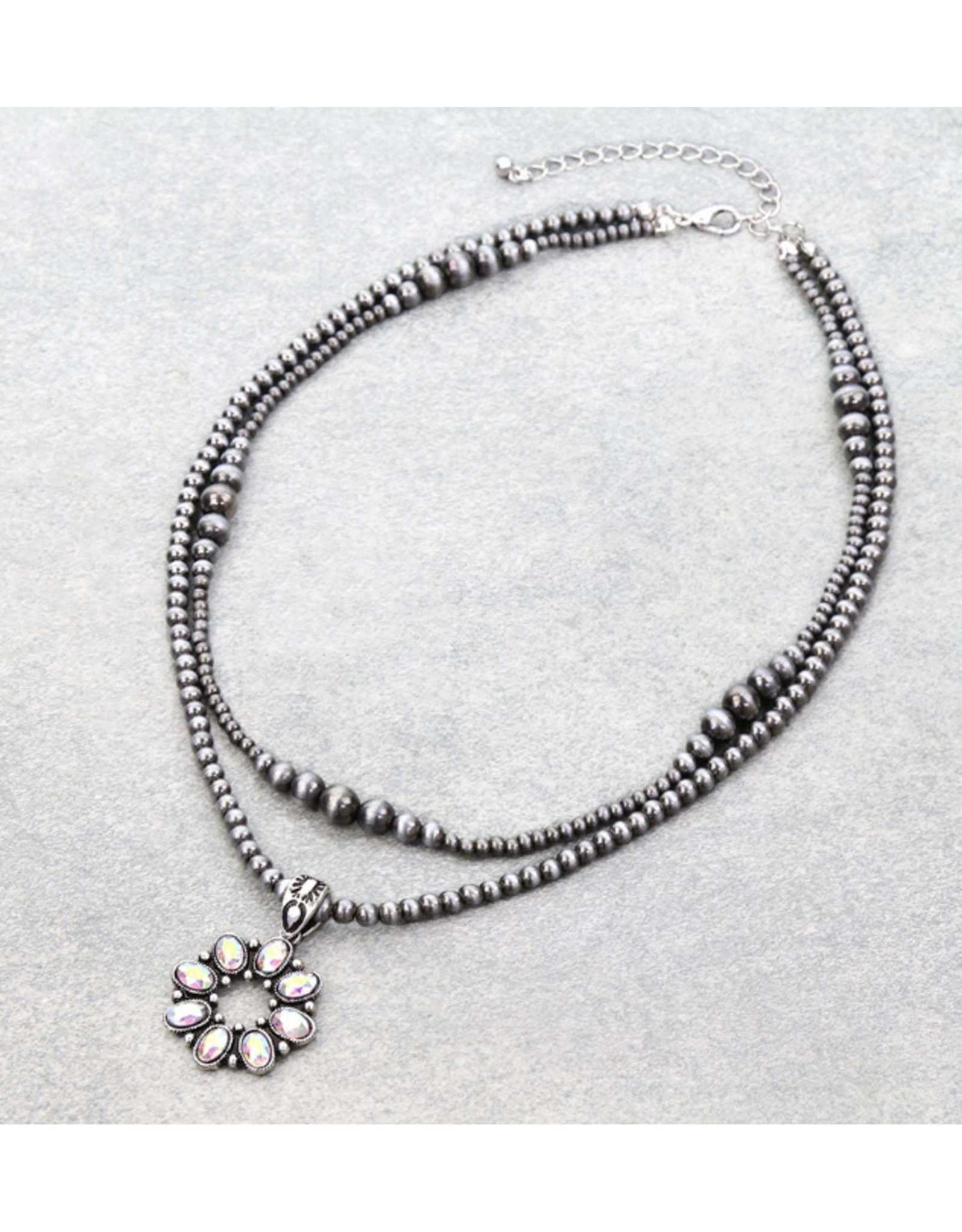 NECKLACE TWO ROW WESTERN CONCHO