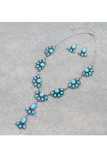 NECKLACE SET  WESTERN TURQUOISE CONCHO "Y"