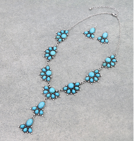 NECKLACE SET  WESTERN TURQUOISE CONCHO "Y"