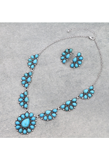 NECKLACE SET WESTERN TURQUOISE HALF CONCHO TO FULL CONCHO