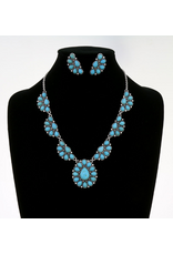 NECKLACE SET WESTERN TURQUOISE HALF CONCHO TO FULL CONCHO