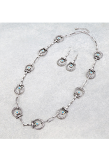 NECKLACE SET WESTERN HORSEBIT TURQUOISE FLOWERS
