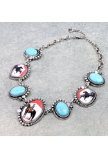 NECKLACE TURQUOISE AND RODEO PORTRAIT