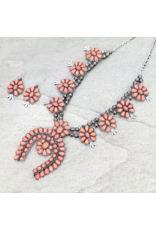 NECKLACE SET LARGE LIGHT PINK SQUASH BLOSSOM