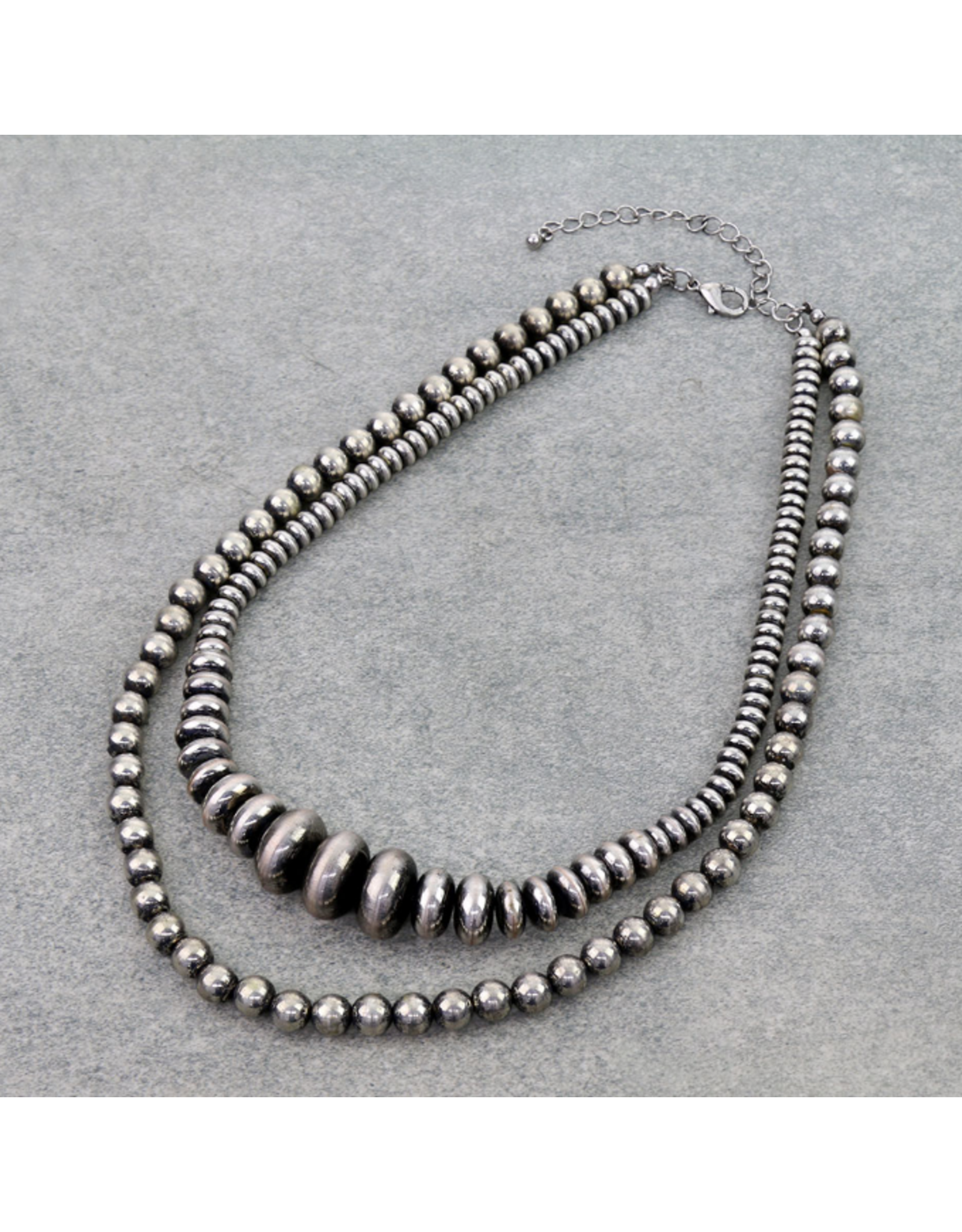 NECKLACE NAVAJO PEARL STACK OF 2 SAUCER PEARLS