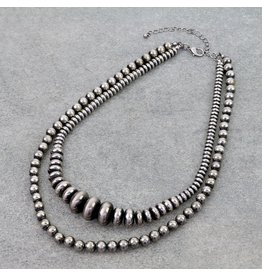 NECKLACE NAVAJO PEARL STACK OF 2 SAUCER PEARLS