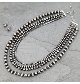 NECKLACE SET LAYER OF 4 NAVAJO PEARLS SMALL TO LARGE