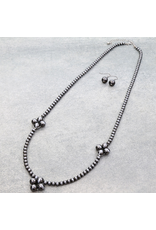 NECKLACE WITH EARRINGS  NAVAJO PEARL WITH PEARL CLUSTERS 32"