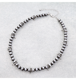 NECKLACE NAVAJO PEARL WITH BARBED WIRE