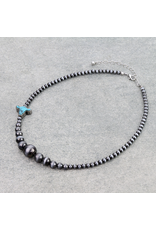 NECKLACE WESTERN NAVAJO PEARL AND COW HEAD