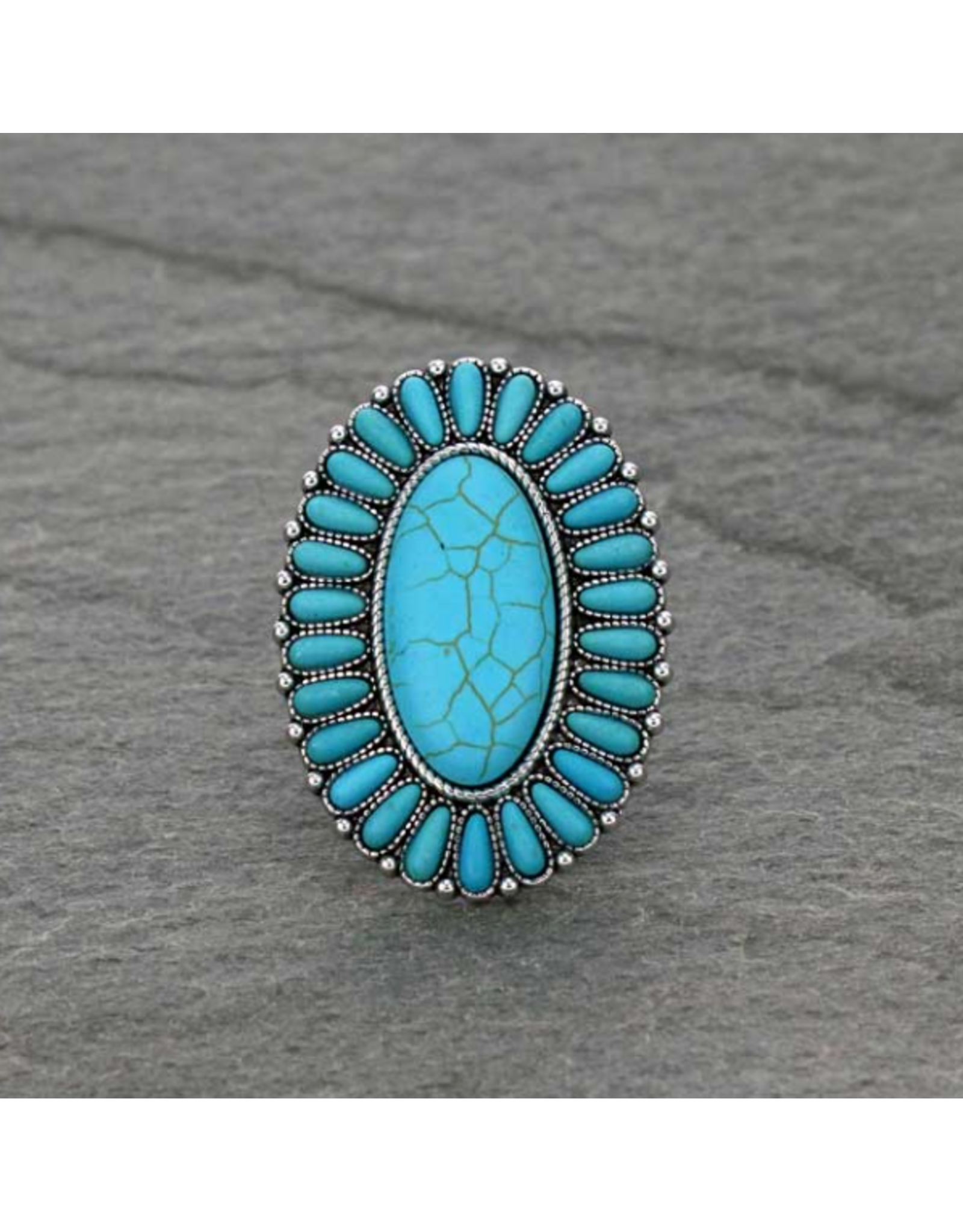 RING CUFF TURQUOISE CONCHO LARGE