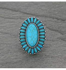 RING CUFF TURQUOISE CONCHO LARGE