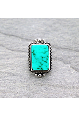 RING WESTERN CUFF TURQUOISE RECTANGLE STONE