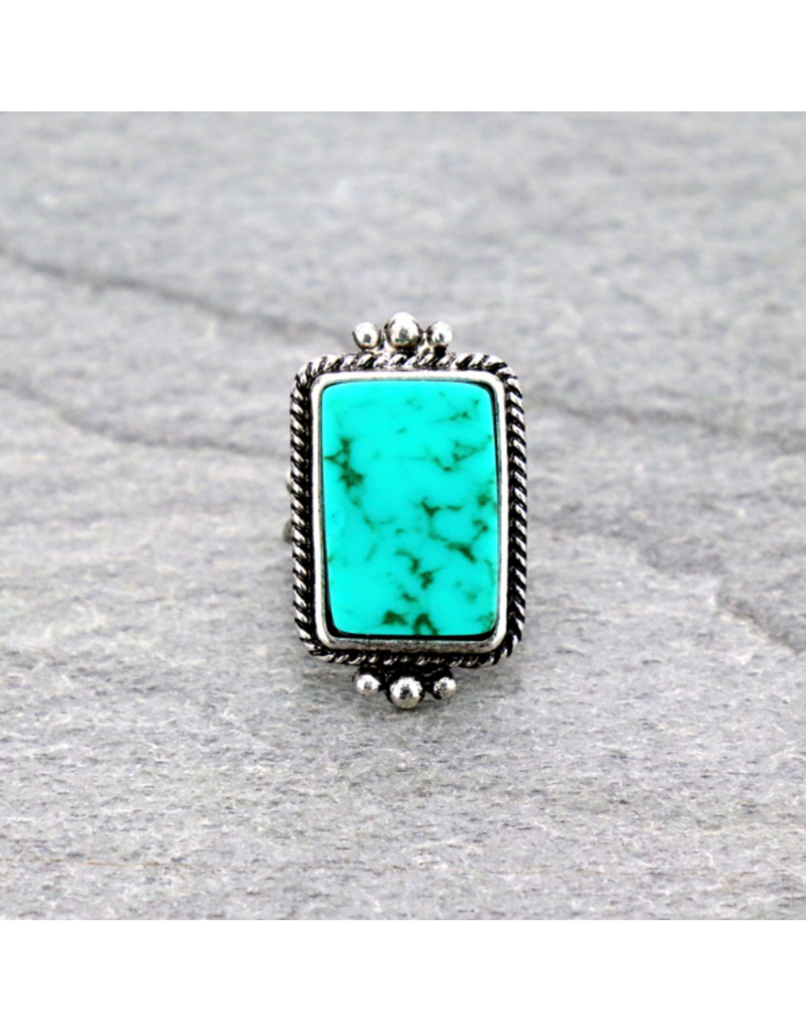 RING WESTERN CUFF TURQUOISE RECTANGLE STONE