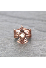 RING CUFF WESTERN COPPER THUNDERBIRD WHITE STONE