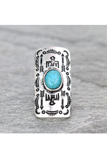 RING WESTERN CUFF AZTED BAR TURQUOISE STONE