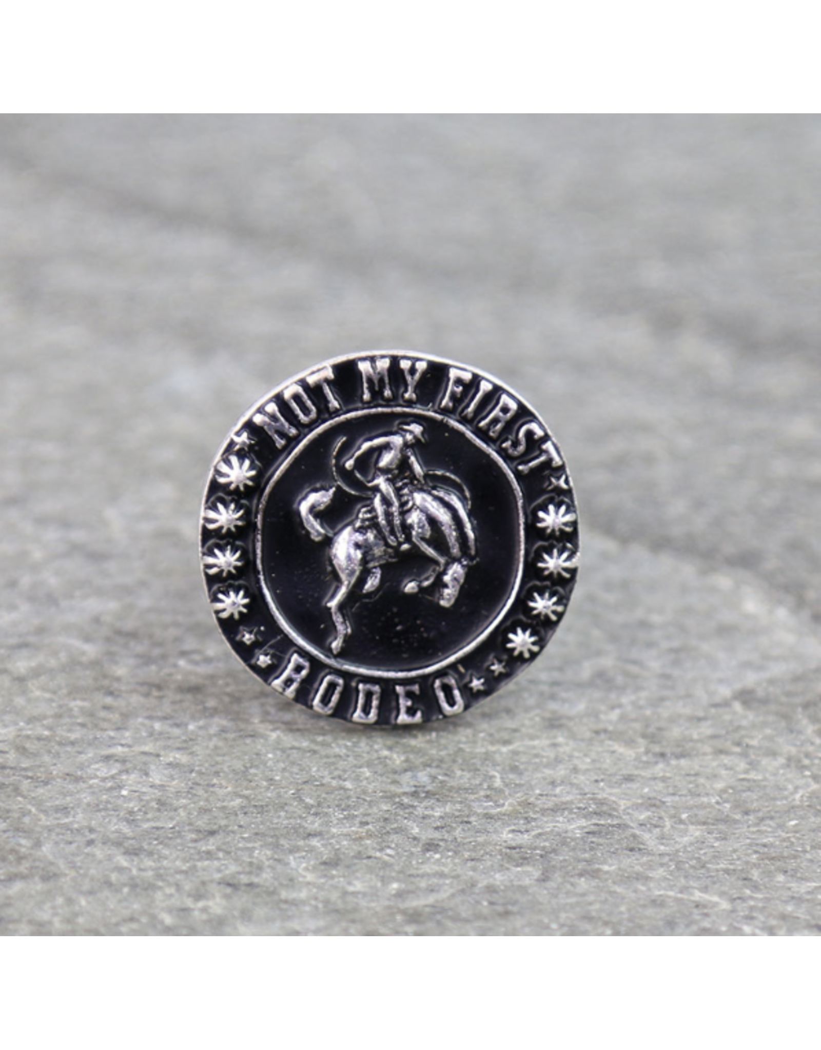 RING CUFF BLACK CIRCLE "NOT MY FIRST RODEO"