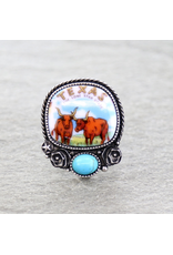 RING CUFF WESTERN COW PORTRAIT