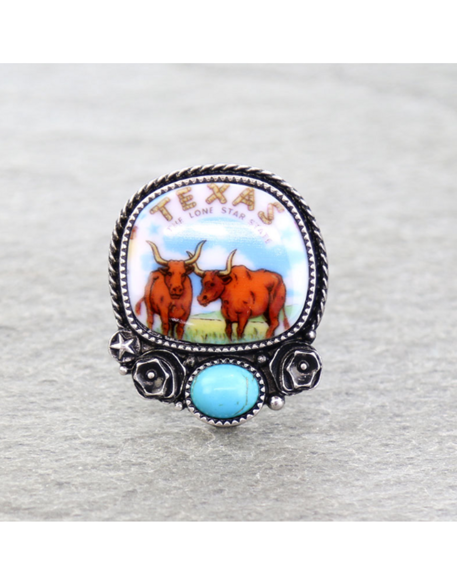 RING CUFF WESTERN COW PORTRAIT
