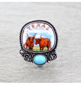 RING CUFF WESTERN COW PORTRAIT