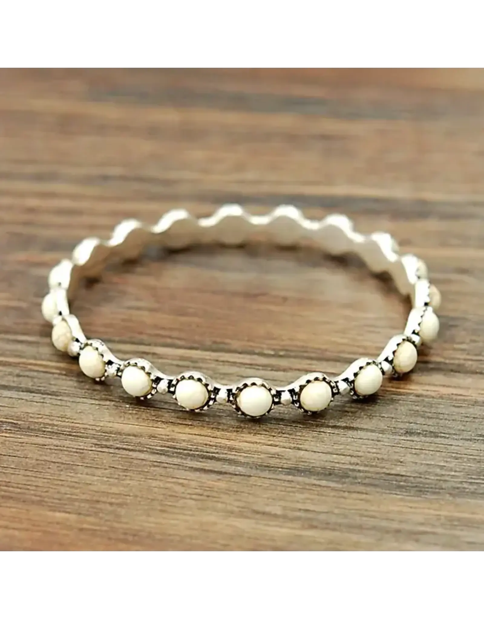 BRACELET BANGLE  WESTERN SMALL WHITE CIRCLE STONES