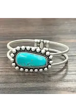 BRACELET WESTERN HINGE TURQUOISE STONE