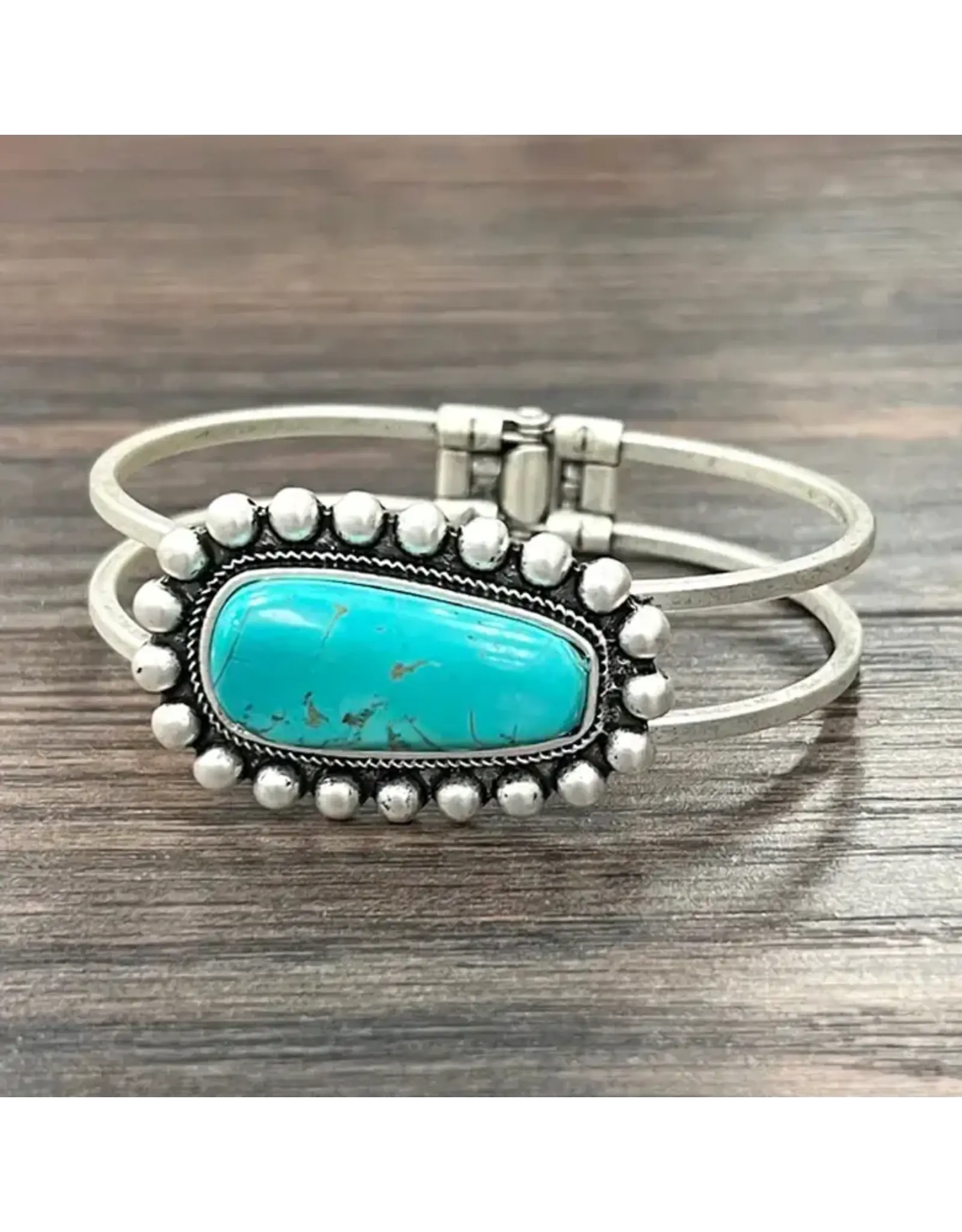 BRACELET WESTERN HINGE TURQUOISE STONE
