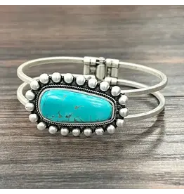 BRACELET WESTERN HINGE TURQUOISE STONE