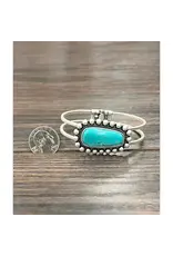 BRACELET WESTERN HINGE TURQUOISE STONE