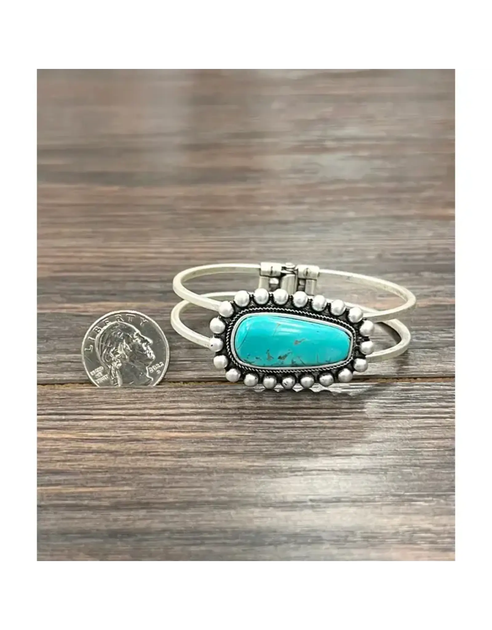 BRACELET WESTERN HINGE TURQUOISE STONE