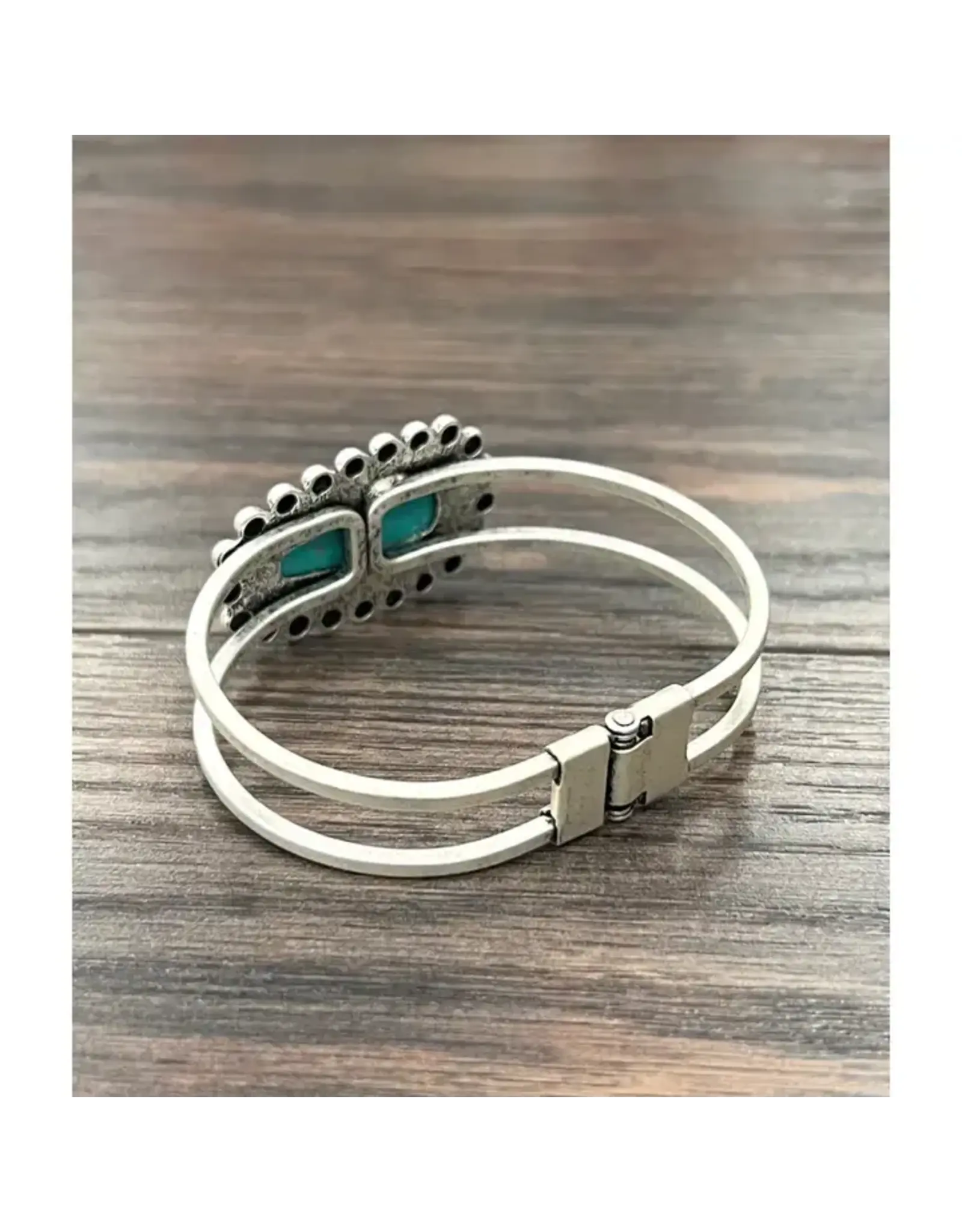 BRACELET WESTERN HINGE TURQUOISE STONE