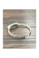 ISAC TRADING BRACELET WESTERN CUFF LONG OVAL TURQUOISE ORANGE STONE