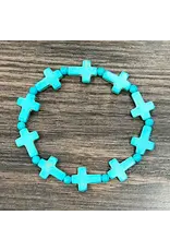BRACELET STRETCH TURQUOISE CROSSES