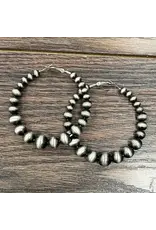 EARRINGS HOOP NAVAJO PEARL 2.5"