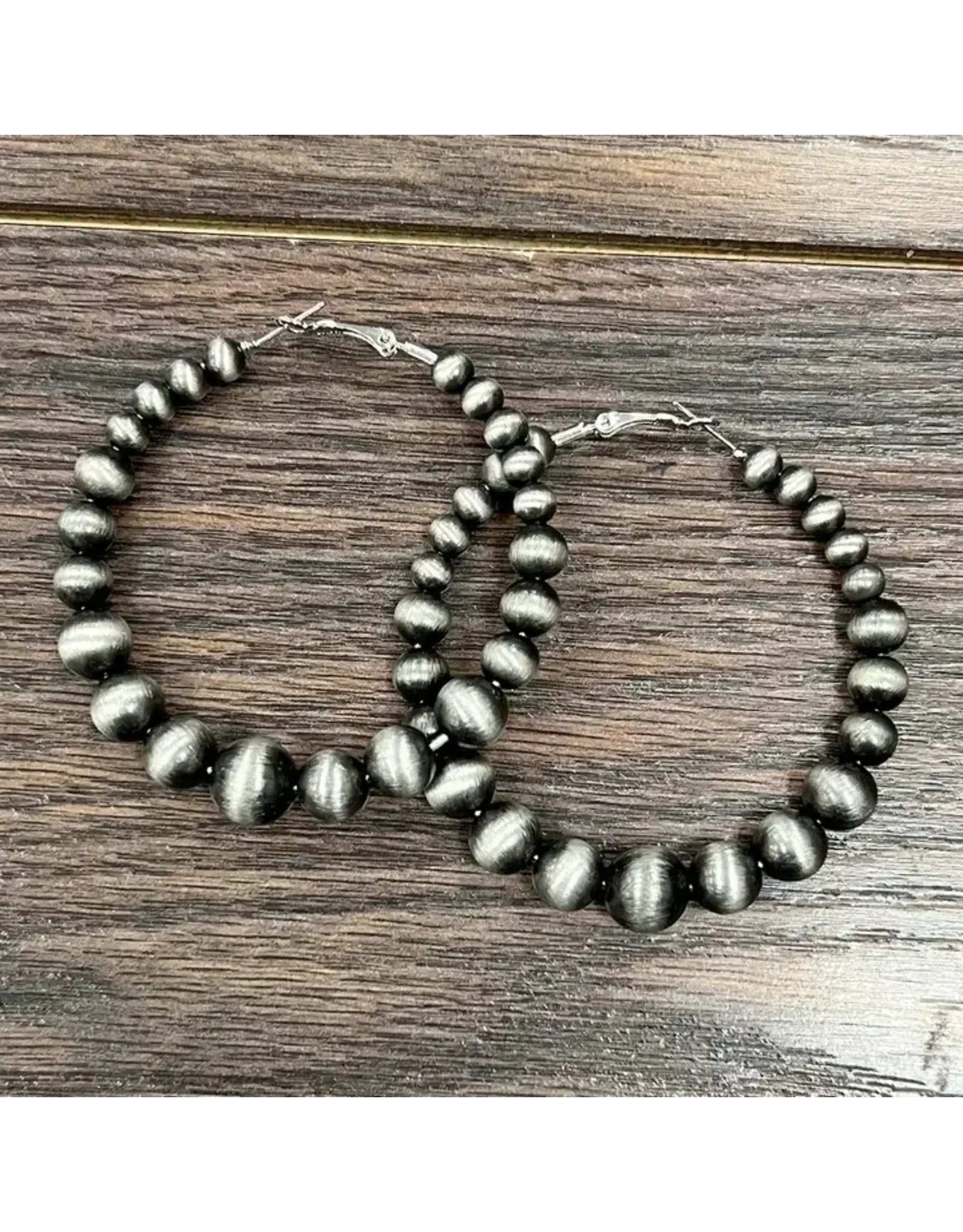 EARRINGS HOOP NAVAJO PEARL 2.5"