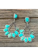 EARRING TURQUOISE POST DROP DOWN