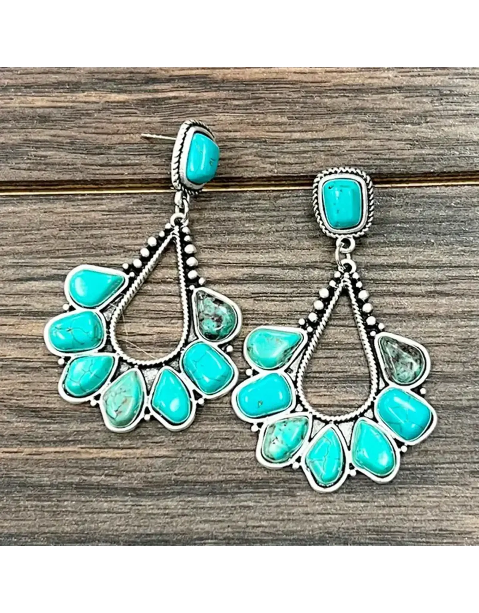 EARRING TURQUOISE POST DROP DOWN