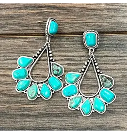 EARRING TURQUOISE POST DROP DOWN