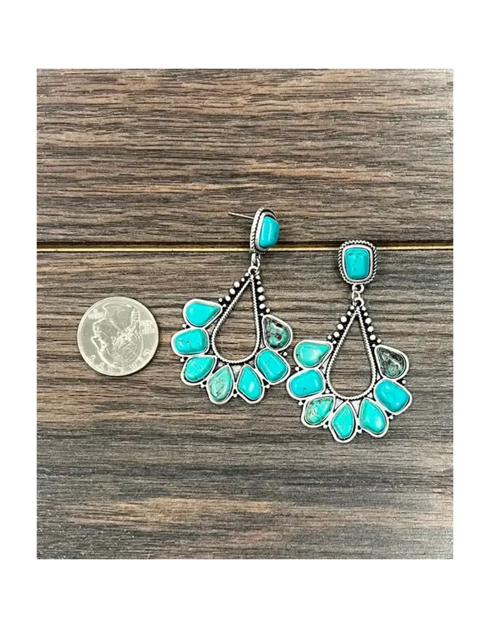 EARRING TURQUOISE POST DROP DOWN