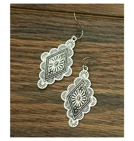 EARRING DANGLE CONCHO SILVER