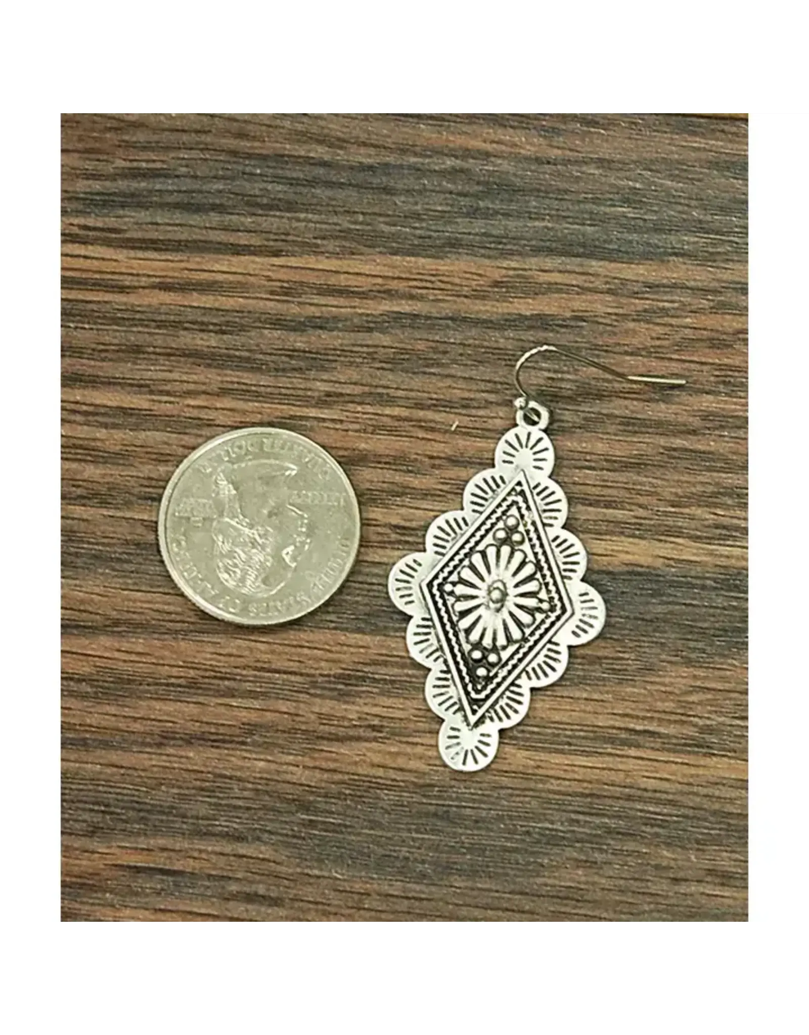 EARRING DANGLE CONCHO SILVER