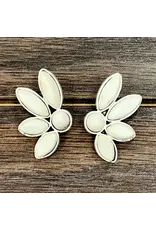EARRING STUD 1.2" HALF FLOWER