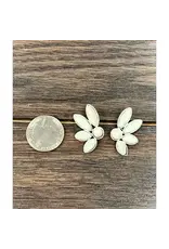 EARRING STUD 1.2" HALF FLOWER